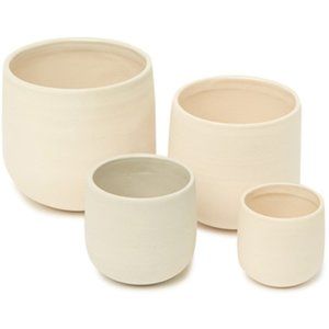 Roost Safi Stoneware Tall Bowl 4 Piece Set Cream
